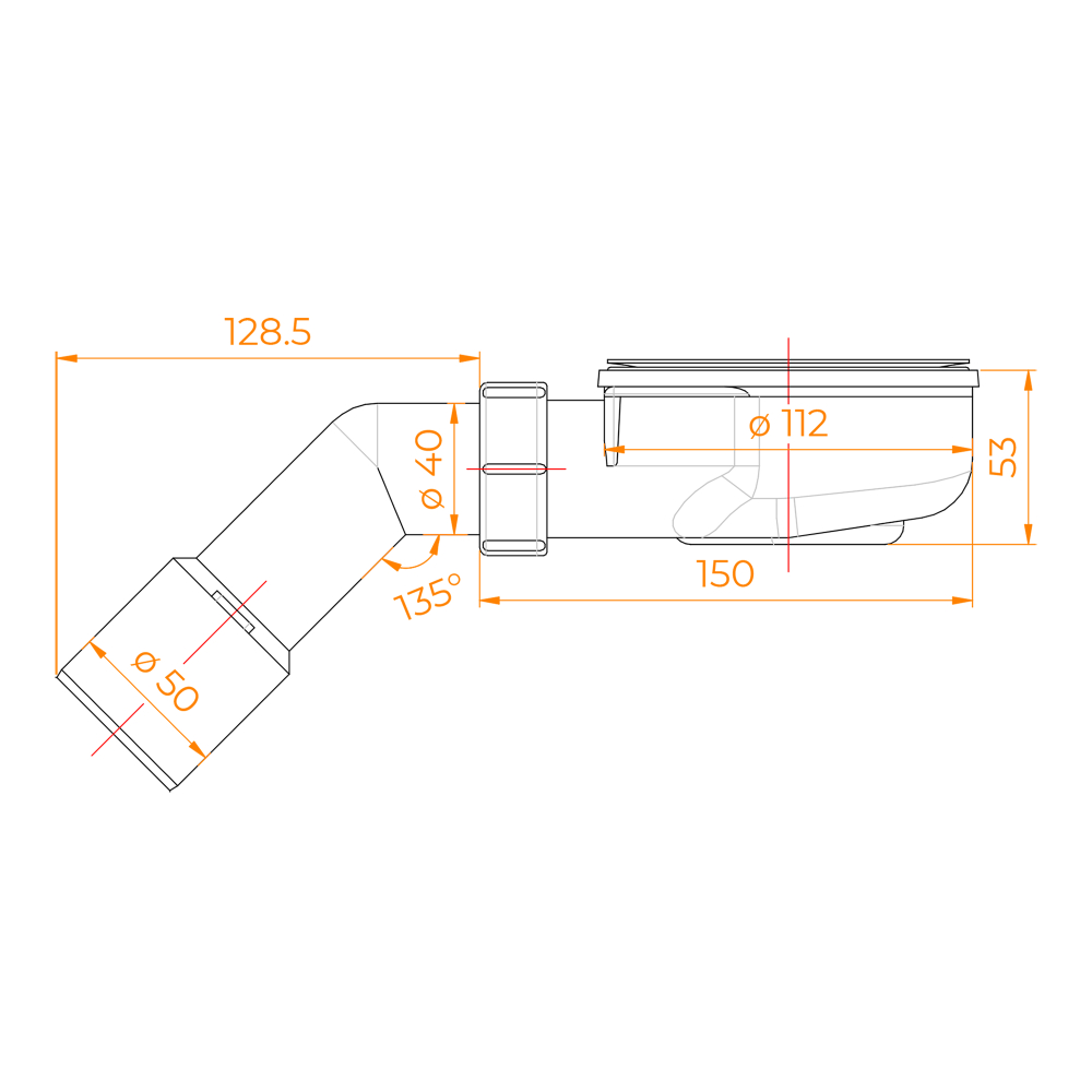 Сифон для поддонов E351C-01 Хром