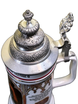 Кружка пивная (керамика с оловянной крышкой) Германия