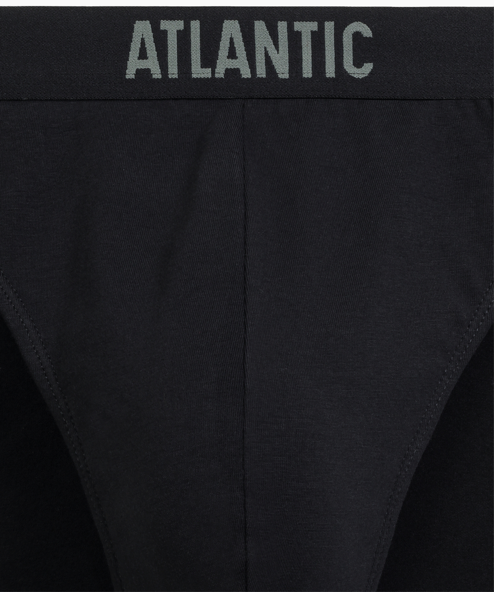 Мужские трусы слипы спорт Atlantic, набор 3 шт., хлопок, черные + черные + светлый хаки, 3MP-206