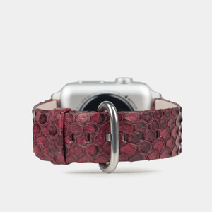 Ремешок кожаный для Apple Watch 40/41mm Classic малинового цвета