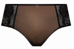 Трусики-слипы с широкими кружевными вставками (Размер: XXL) (Цвет: черный)