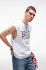 Футболка Kraizy Stripes Без рукавов Goat белая