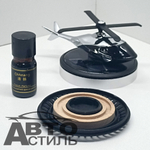 Ароматизатор-игрушка -на торпеду- Вертолет - солн батар (жидк)- YC-37SL Silver
