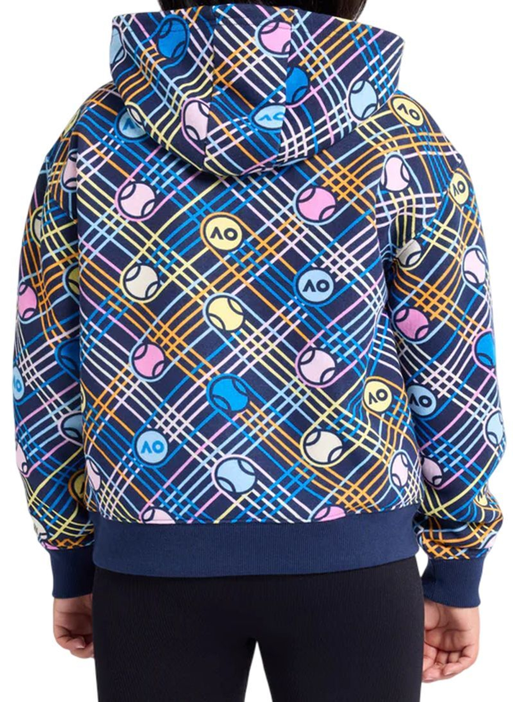 Кофта для девочки теннисная  Australian Open Geometric Hoodie - небесный