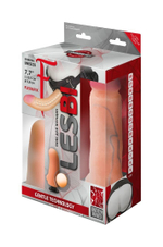 Телесный страпон Harness с вагинальной пробкой - 19,5 см. (Цвет: телесный с черным)