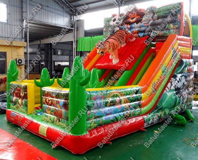 Детский надувной батут-горка "Зов тигра", 8*5*6 м