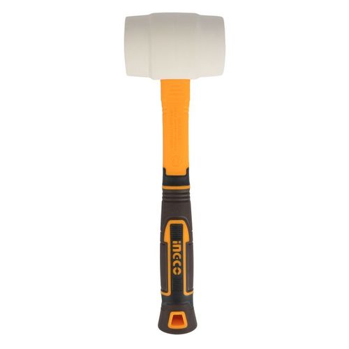 Киянка резиновая белая 450 гр с фиберглассовой рукояткой INGCO