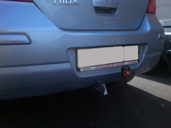 Фаркоп AvtoS NS 23 для Nissan TIIDA 2007-2014(паспорт и сертификат в комплекте)(без электрики)