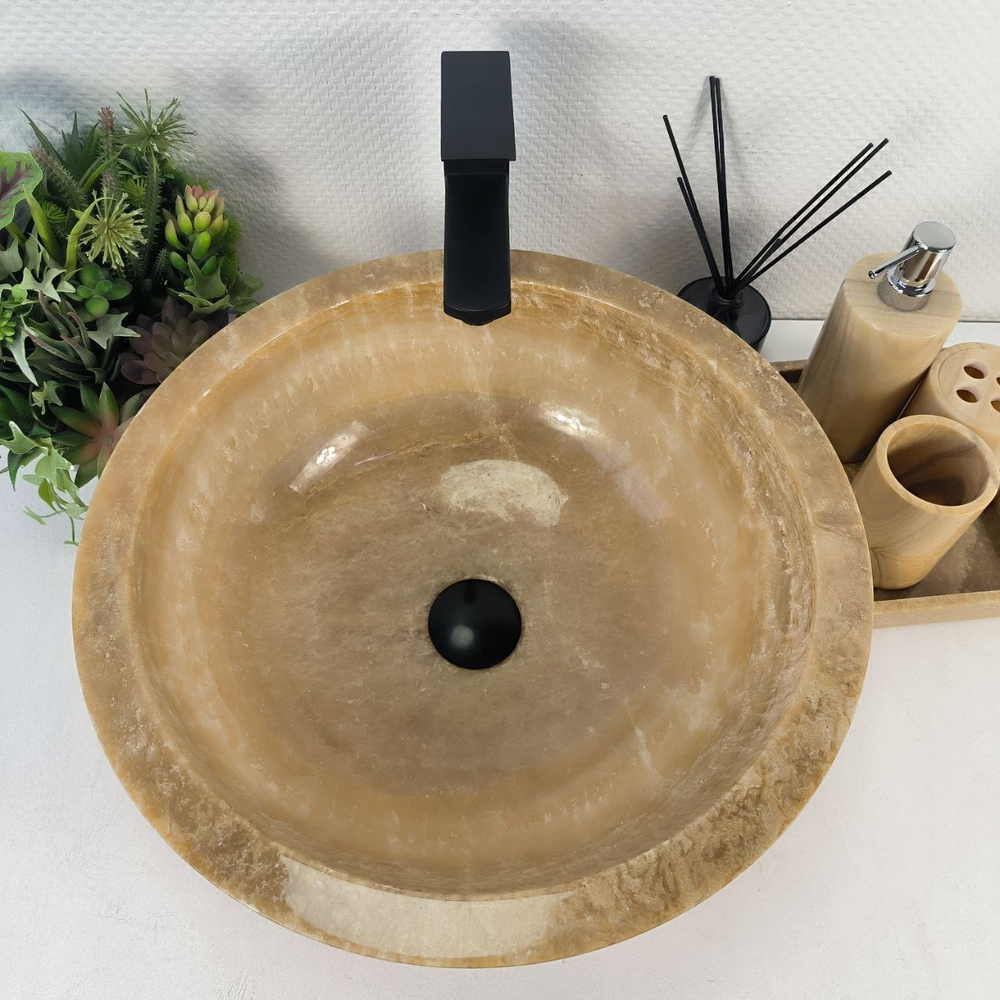 Раковина из оникса Bowl Yellow BO-64723 45*45*17 0200