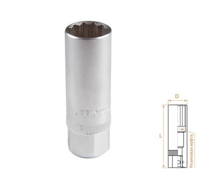 Цена на AFFIX (AF00232018) Головка свечная двенадцатигранная 3/8", 18 мм, резиновый фиксатор