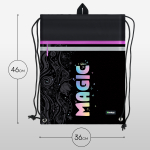 Мешок для обуви 1 отделение Berlingo "Purple Magic", 360*460мм, вентиляционная сеточка , светоотражающая лента, карман на молнии