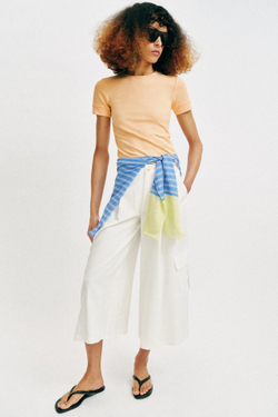 ZARA МИНИМАЛИСТИЧНАЯ ФУТБОЛКА С КОРОТКИМИ РУКАВАМИ, ПЕРСИКОВЫЙ