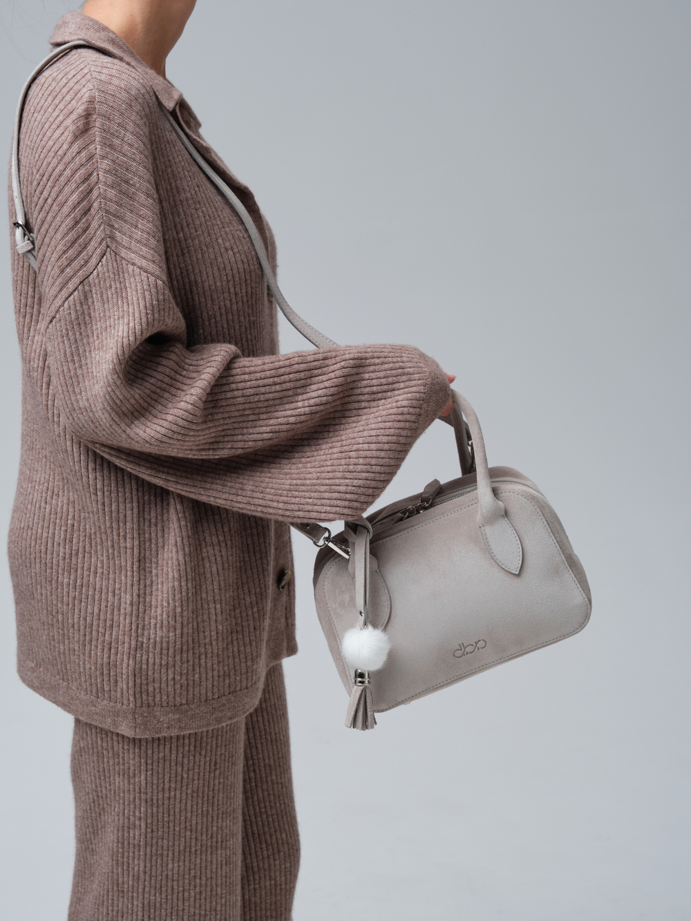 Замшевая сумка Polly DBR 31348 каменный