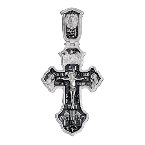 Крест из серебра/Чернение/С подвижным ухом/АрхМихаил,СвТроица