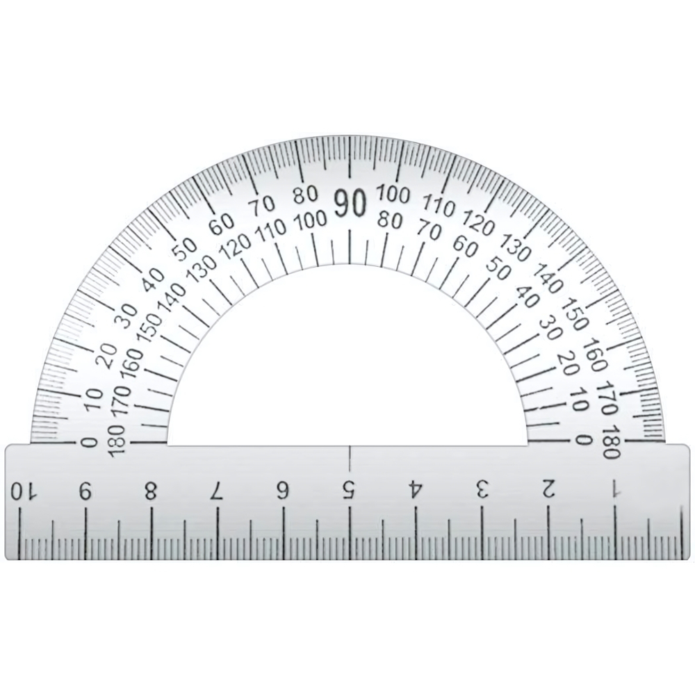 Транспортир 10см. 180° металлический (СТАММ)