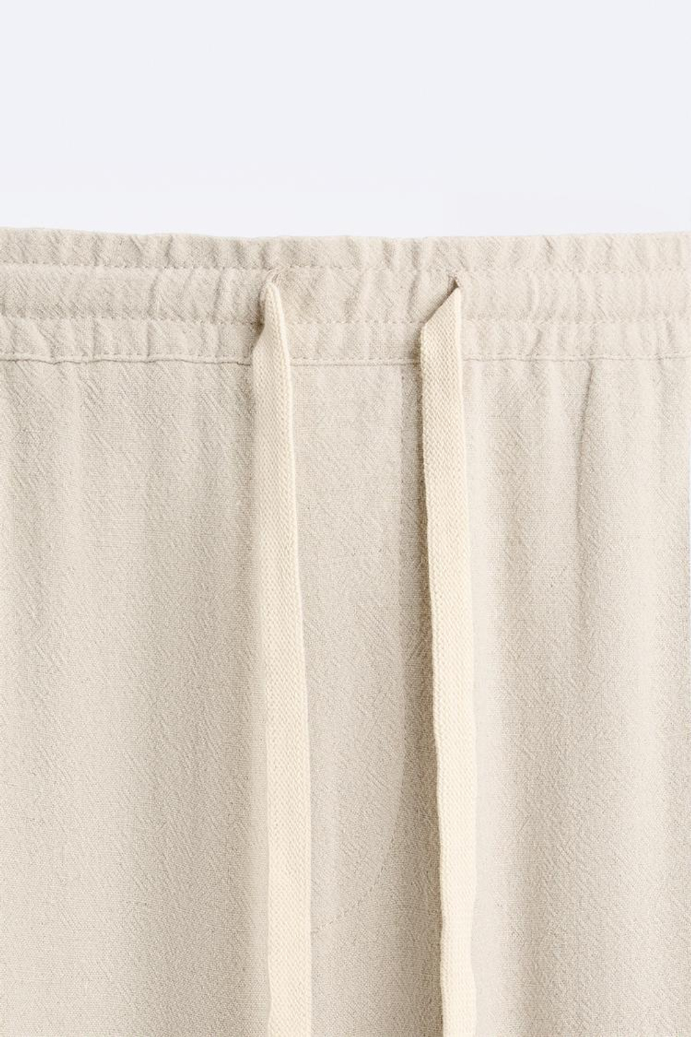 ZARA БРЮКИ ИЗ ВИСКОЗЫ И ЛЬНА, СВЕТЛО-БЕЖЕВЫЙ