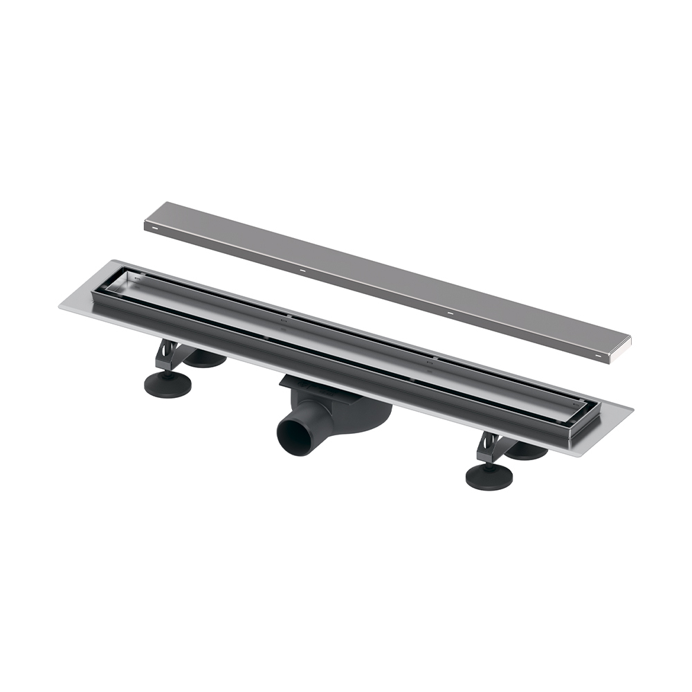 Комплект TECElinus для монтажа дренажного канала с основой для плитки “tile” и панелью “steel” 2 в 1, 600мм