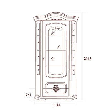 Floriana (Miass-Mebel) орех Витрина угловая