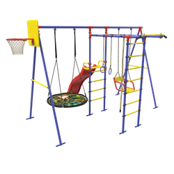 Уличный комплекс с двумя качелями синий