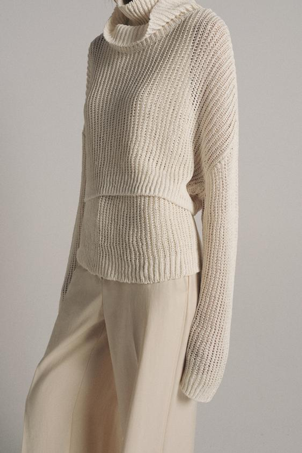 ZARA БРЮКИ WIDE-LEG — ZW COLLECTION, СЛОНОВАЯ КОСТЬ