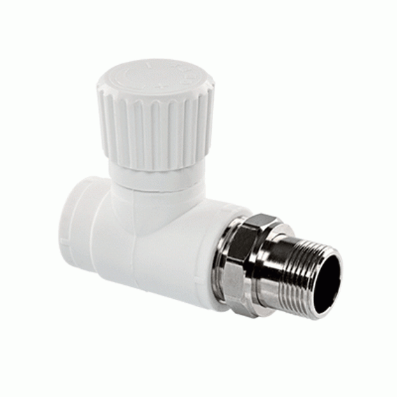 Вентиль сварка TEBO НР 20*1/2&quot; прямой белый 35269