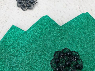 Фоамиран глиттерный Премиум, р. 20х30 см, 2 мм, травяной