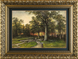 Гравюра "Лес вечером, Иван Шишкин"