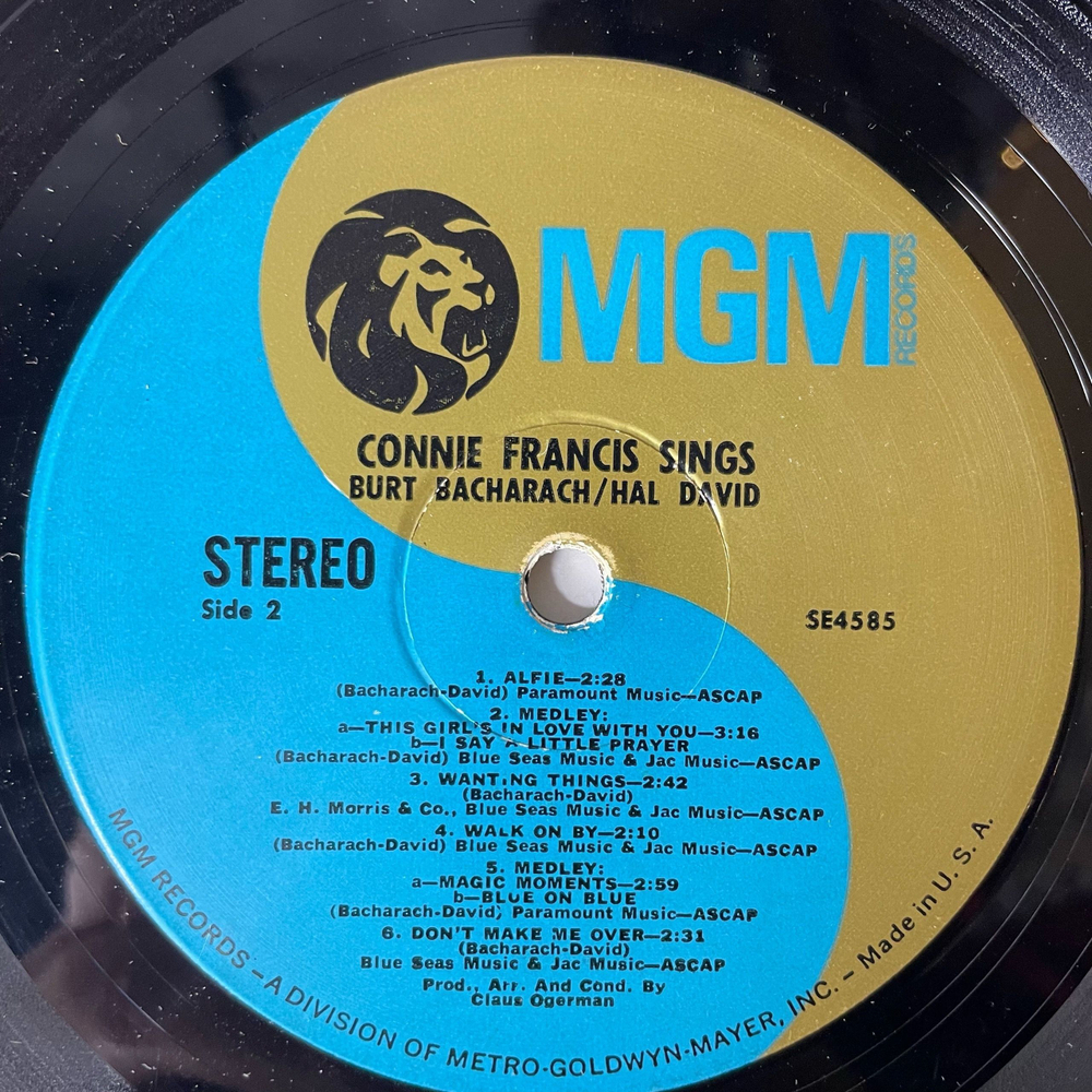 Винтажная виниловая пластинка LP Connie Francis Sings Bacharach And David (США 1968)