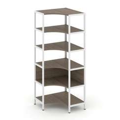 Shelf System Односекционный угловой стеллаж пятиярусный SN.STMU-511 Вяз Благородный/Металл Белый 810