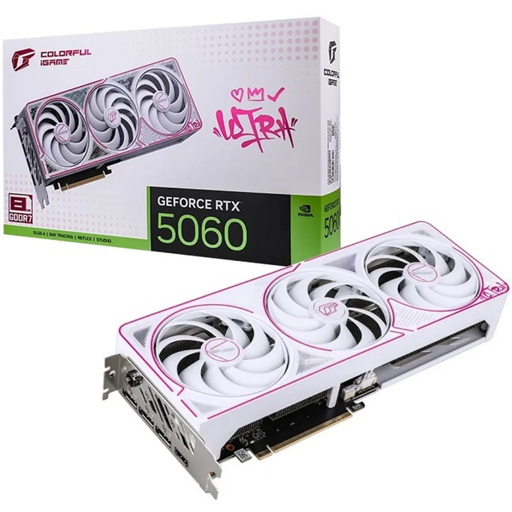 Видеокарта Colorful GeForce RTX 5060 Ultra W OC 8GB-V 8GB (RTX 5060 ULTRA W OC 8GB-V)