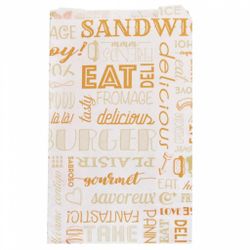 Пакет для гамбургера   14+7*22 см, оранжевый, 500 шт/уп, жиростойкий пергамент, Gar