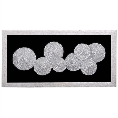 Панно на стену "Зонтики в раме" черное/серебро