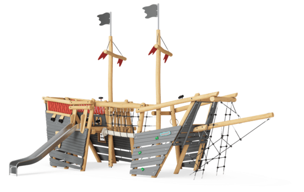 Пиратский корабль, средний, цветной