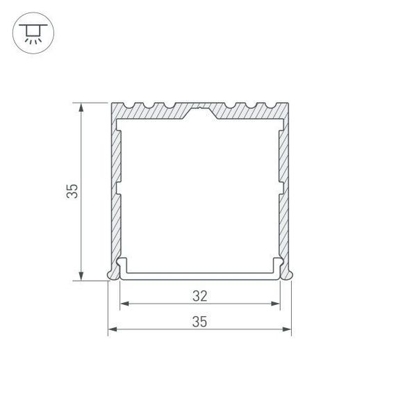 Профиль Arlight ARH-Power-W35-3000 Anod 036136