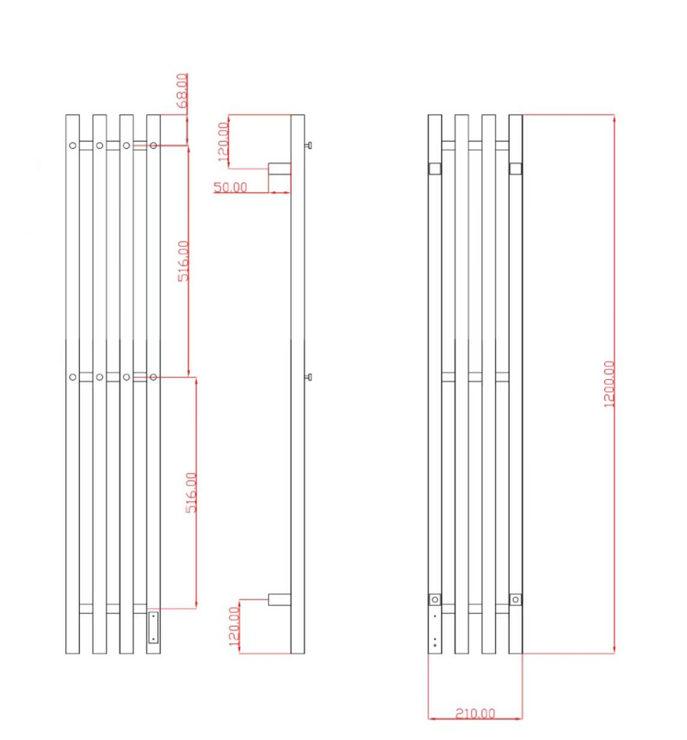 Полотенцесушитель электрический с/т Comfysan Альто-К (Alto-K) EC-4 120/18, золото, гальваника