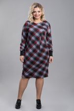 Платье 1221 бордовая клетка Novita (Акция)