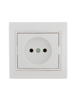Розетка 1-м СП Mira 16А IP20 без заземл. с бел. вставкой керамика бел. LEZARD 701-0202-121