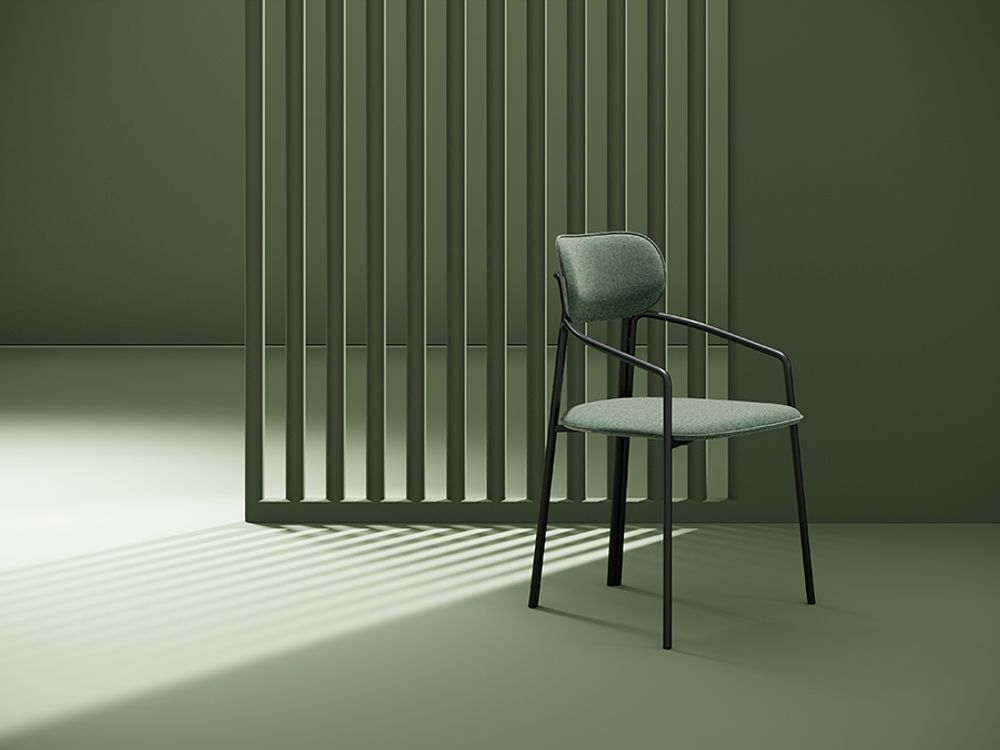 Стул Ror, Round, рогожка, черный/зеленый