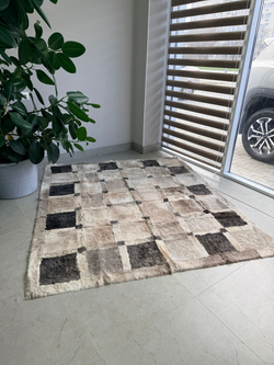 Ковер прямоугольный натуральный мех овчина, 200 х 180 см.