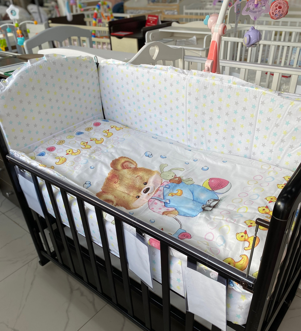 Комплект в кроватку 6-ти предметный "Медвежонок с уточкой"