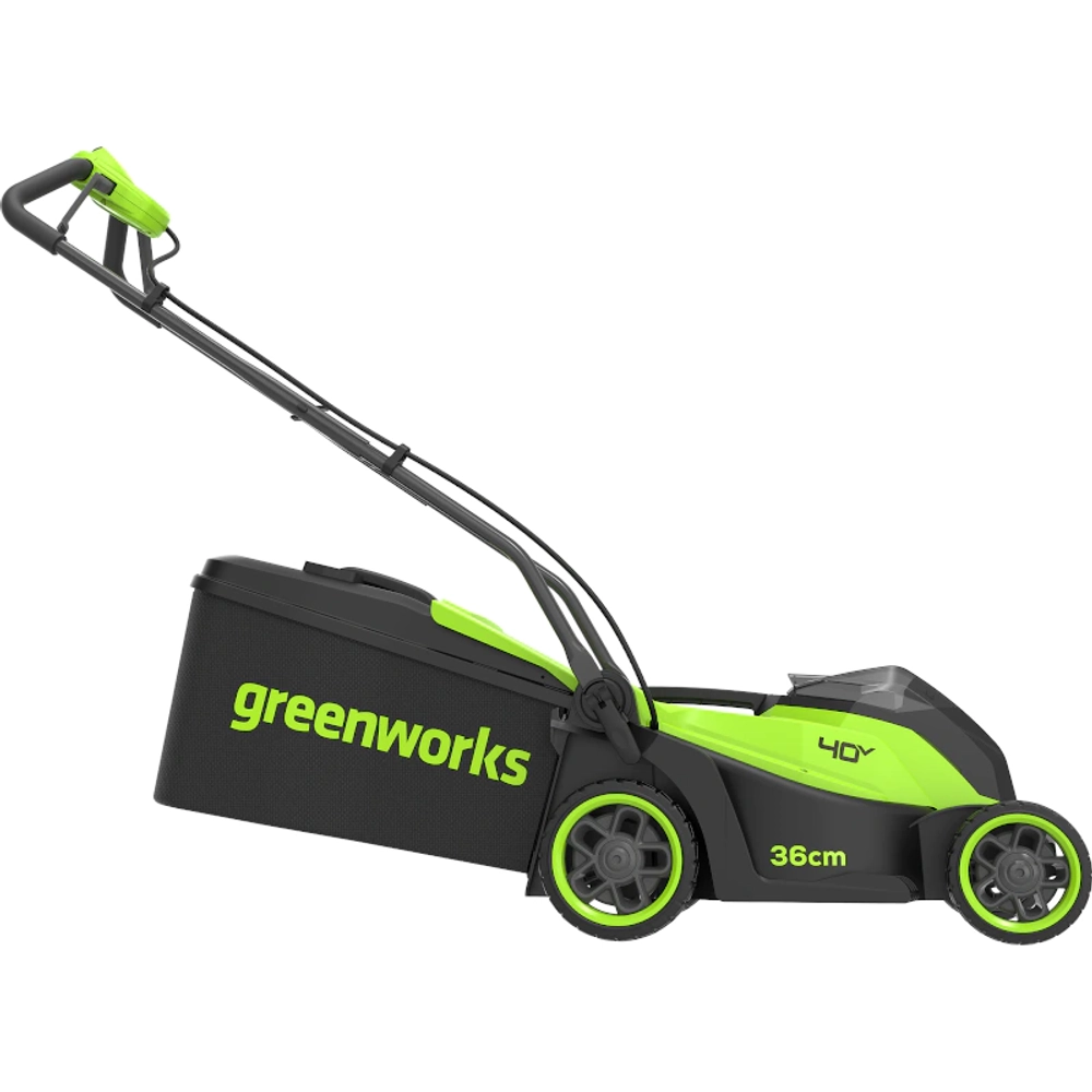 Аккумуляторная газонокосилка Greenworks GD40LM361K2 40В (1 x 2 Ач, ЗУ) нож 36 см, 2520807UA