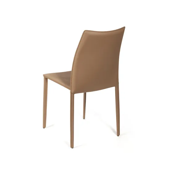 Стул Rolf из фактурной кожи цвета мокко