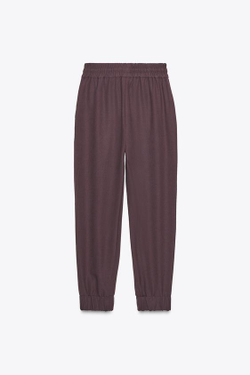 ZARA БРЮКИ С МАНЖЕТАМИ, БУРГУНДИ