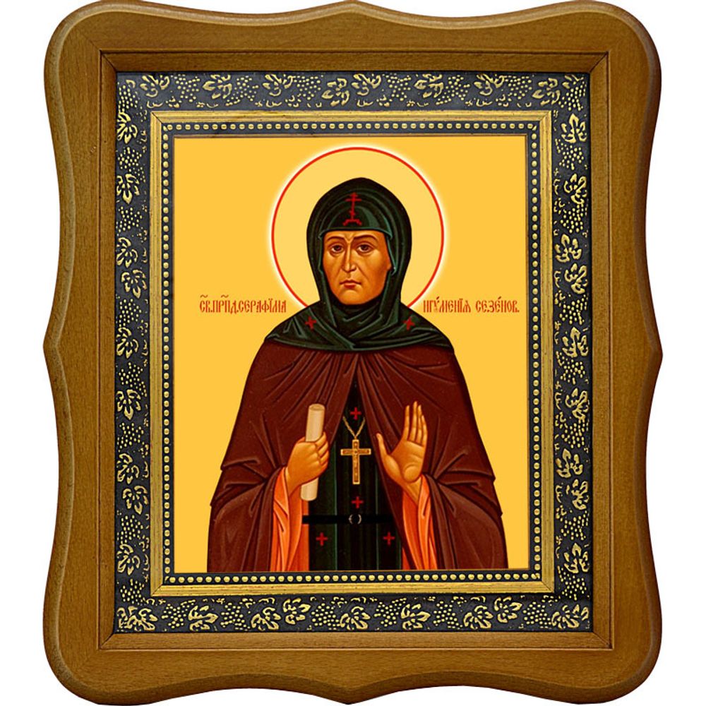 Серафима Сезеновская, преподобная игумения. Икона на холсте.