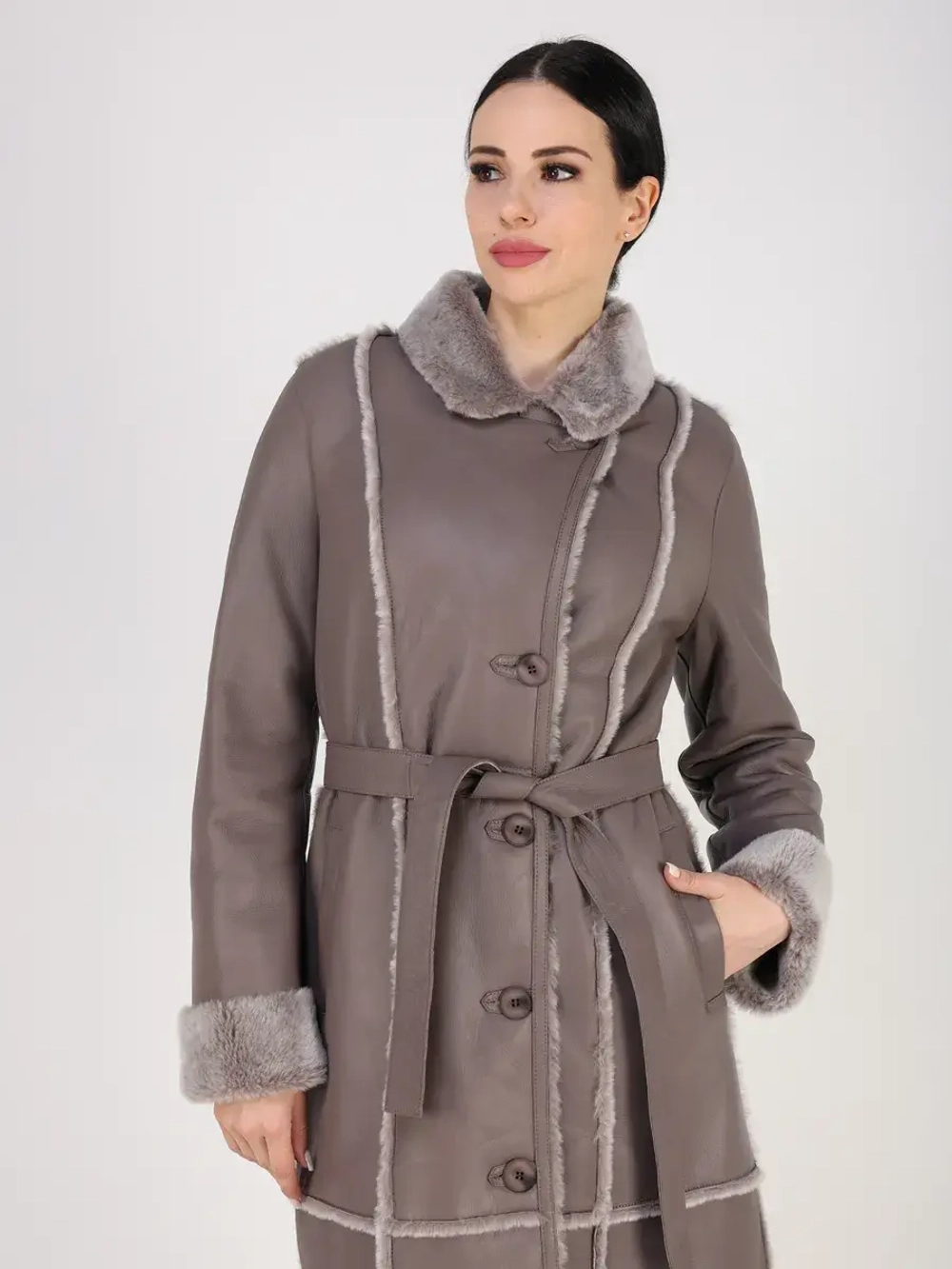 Дубленка зимняя натуральная длинная