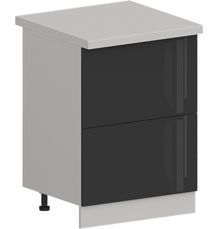 Кухня Модуль ШН2Я 600 Белый / Графит Глянец