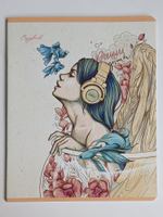 Тетради 48 листа А5+.  "Ангелы", общая, клетка. Формат А5+ (163*203 мм). Арт.120018. С полями. Комплект 5 шт.