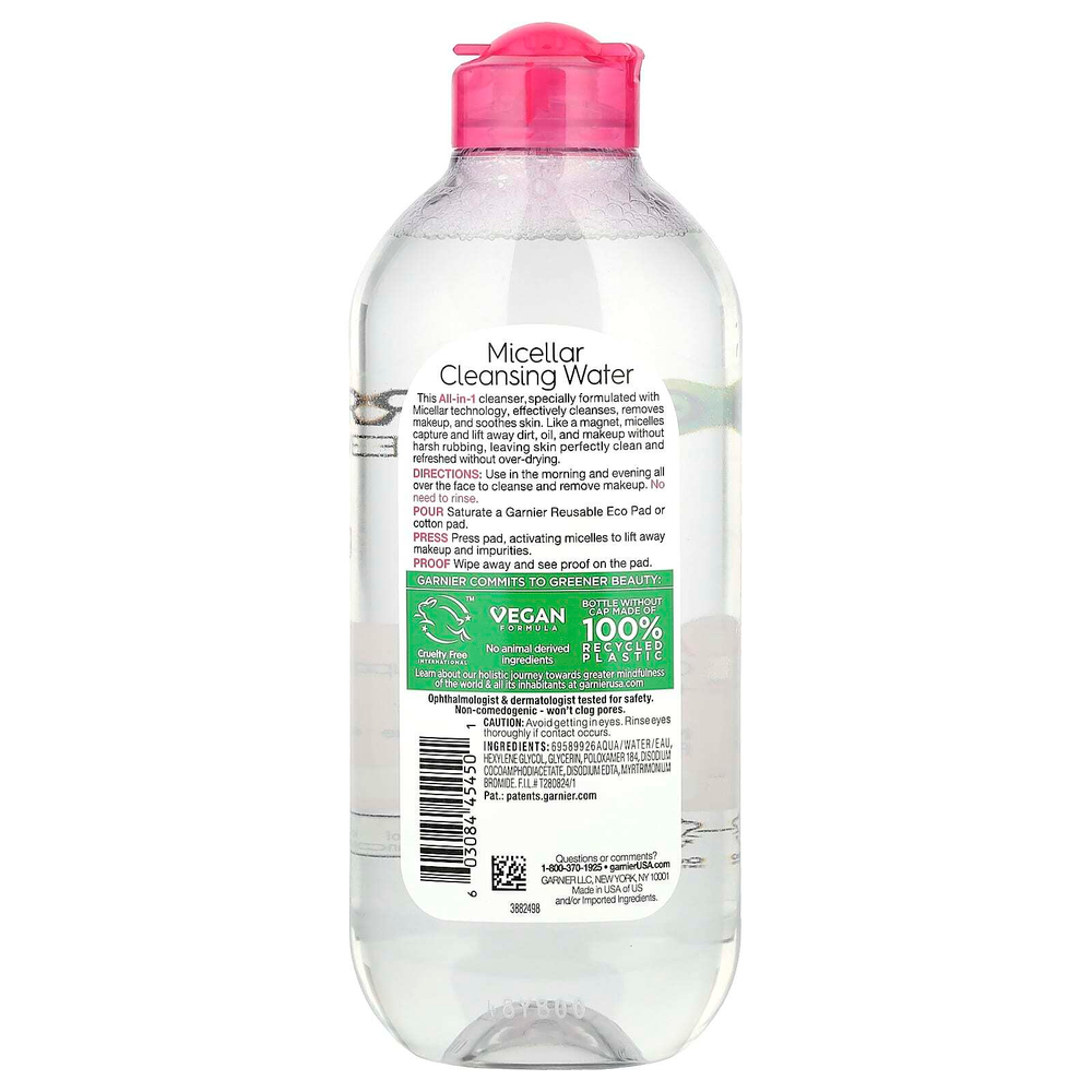 Garnier, SkinActive, мицеллярная очищающая вода, универсальное средство, 400 мл (13,5 жидк. Унции)
