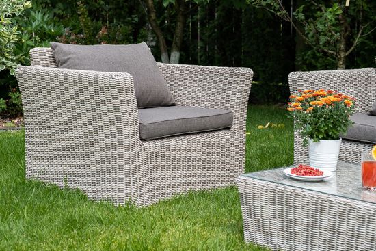 "Капучино" кресло из искусственного ротанга, цвет бежевый