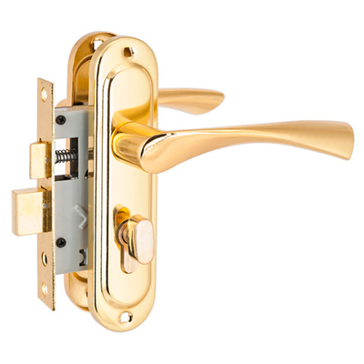 Замок СТАНДАРТ врезной с ручками 103/50-В GP с вертушкой золото